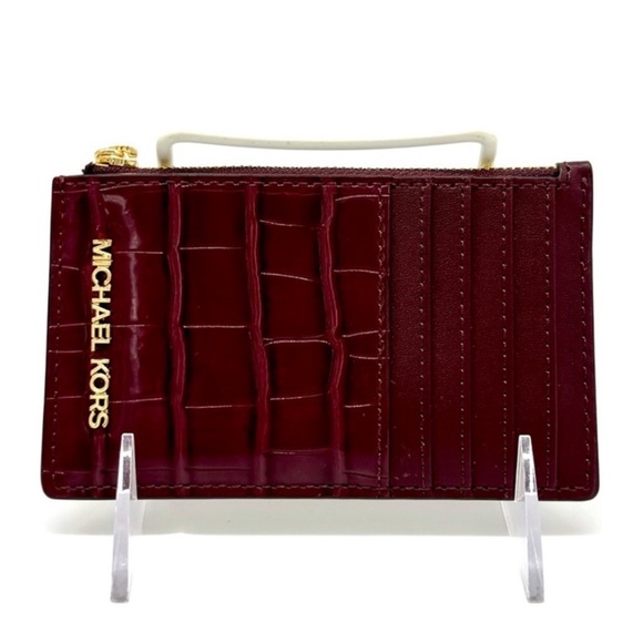 Michael Kors Handbags - Michael Kors Medium Logo Card Case Wallet Ox Blood Multi